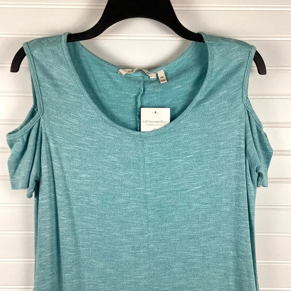 Soft Surroundings NWT Destin Cold Shoulder Knit Midi Dress Size PM - Picture 4 of 12